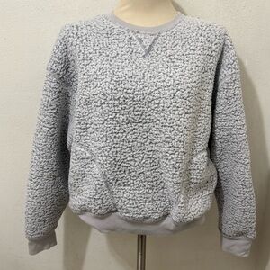PINK Victoria's Secret Textured Gray Crewneck Sweater